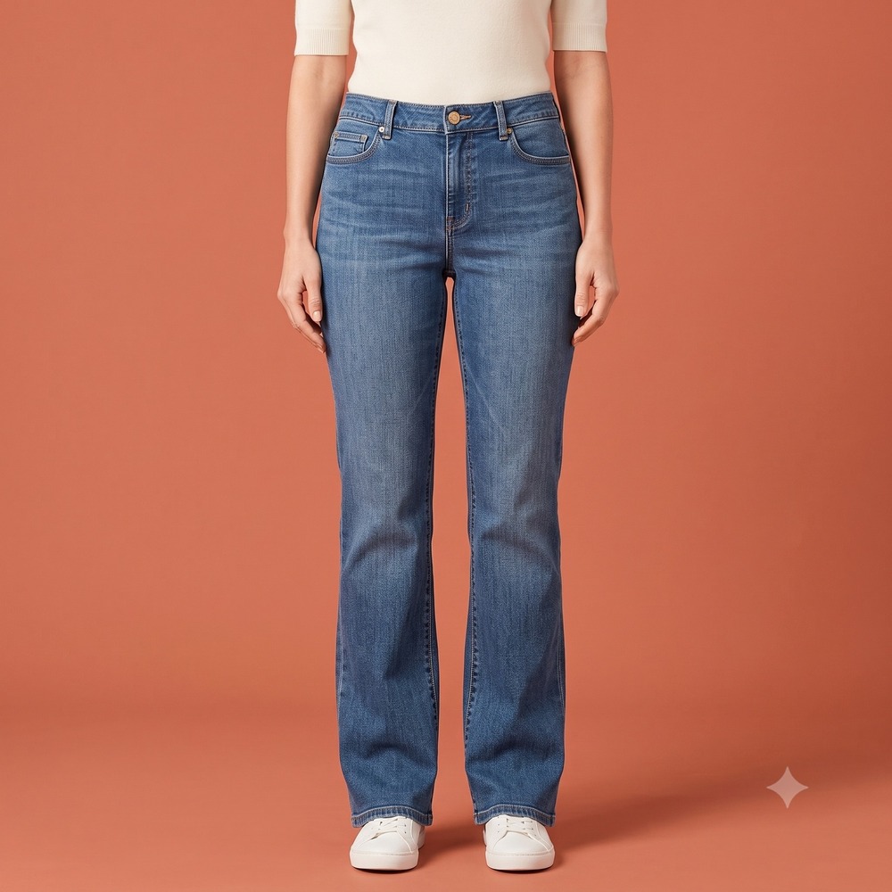 Talbots Curvy Bootcut Jeans Medium Wash Denim Women's Size‎ 12/31 EUC
